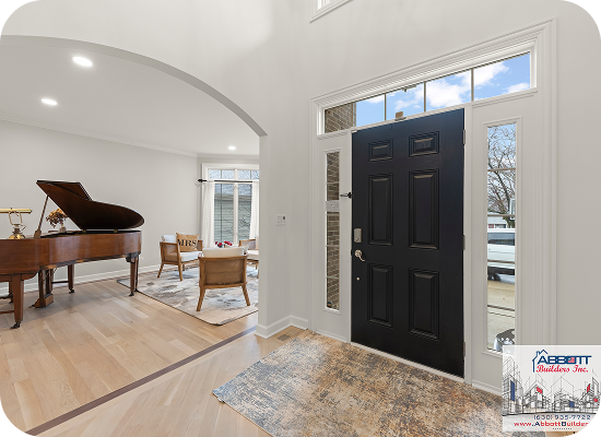 Living area transformation with large windows and natural light